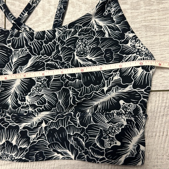 The Balance collection black floral mid imoact lined sport bra - Picture 6 of 8